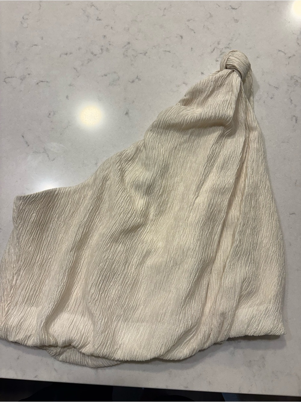 Abercrombie Cream Textured One Shoulder Top